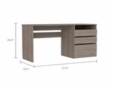 Waterbury 3-Drawer 1-Shelf Computer Desk Light Grey B06280258
