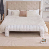 69.7"Wide Modern Upholstered Armless Bed Bench, Channel Tufted Couch Daybed Chaise, Chenille Ottoman W3098P308771