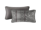 6-Piece Full/Queen 6 Piece Jacquard Quilt Set with Throw Pillows,Grey B035P408226