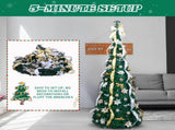 7 FT Fully Decorated Pre-lit Christmas Tree, Pop Up Artificial Xmas Tree with 200 Warm Lights Remote 59897869