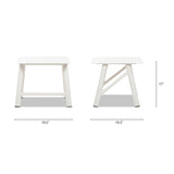 Atlas 19.5" Square Outdoor Patio Side Table Light Beige Gray Aluminum B2719P318948