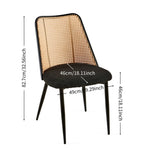 ZUN Black Rattan Dining Chairs Set of 4,Boucle Chairs with Natural Cane Back, Upholstered Dining Room W1164P218675