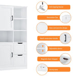 ZUN Bathroom Storage Cabinet with Doors and Drawers, Multiple Storage Space, Freestanding Style, Open WF530559AAK