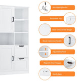 ZUN Bathroom Storage Cabinet with Doors and Drawers, Multiple Storage Space, Freestanding Style, Open WF530559AAK