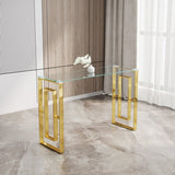 Console Table Stainless Steel Glass,Meal side table Golden Clear bs-02 76857135