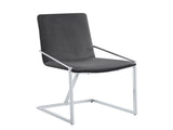 Zlatan Gray Velvet & Chrome Finish Side Chair B2726P343789