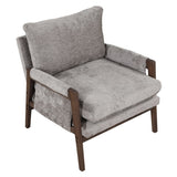 ZUN Mid-Century Modern Velvet Accent Chair,Leisure Chair with Solid Wood and Thick Seat Cushion for WF301654AAE