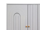 Modern Gray Lacquered 4 Door Wooden Cabinet Sideboard Buffet Server Cabinet Storage Cabinet, for W1435133312