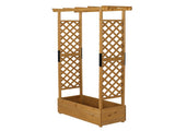 Raised Garden Bed with Trellis, Hanging Roof, Planter Box, Drainage Holes, Vertical Plant Container 08791532