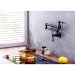 ZUN Pot Filler Faucet - Wall Mount Kitchen Sink Faucet Folding Stretchable with Single Hole Two Handles, W1243P262554