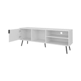 ZUN Mescal Tv Stand Multistorage with a Door and Open Storage, White B128P263710