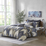 3 Piece Printed Cotton Quilt Set Navy King/Cal King B03596530