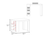 Lacour Kitchen Island, Kitchen Bar Table with 3-Side Shelves, Dark Walnut B097P474295