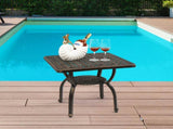 Cast Aluminum Outdoor Side Table, Anti-Rust Outdoor Square End Table, Patio Coffee Bistro Table for 87121979