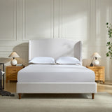 Hannah Upholstered Wingback Bed Size Queen / Tall 54" Headboard Upholstered Queen Bed / Premium B083P227902