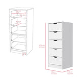 Dresser Kamran, Five Drawer Narrows, White Finish B092122837