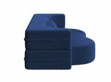 Modern Floor Sofa with 2 Pillows,Convertible Teddy Fabric Foam-Filled Sleeper Sofa Bed,15" Full Size 10423071