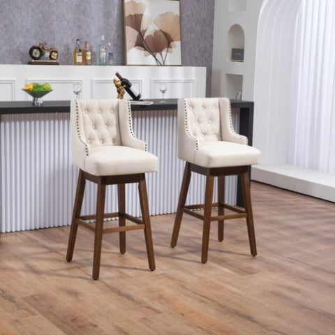 ZUN COOLMORE Bar Stools Set of 2 Counter Height Chairs with Footrest for Kitchen, Dining Room And 360 W395P145296