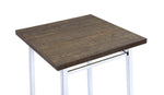 ZUN Oak and Chrome Square Bar Table B062P185732