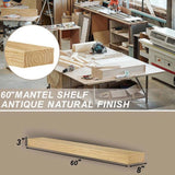 Fireplace Mantel, 60" Wood Floating Fireplace Shelf, Wall Mounted Handcrafted Wood Brack, Mantels 33648636
