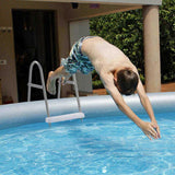 2 Steps 33in Pool Ladder Iron Grey Frame White Steps 08470483