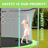 ZUN 12ft Green Outdoor Toddler Trampoline with Enclosure Safety Net Jumping Fun Trampoline, heavy-duty 31935838