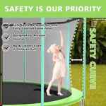 ZUN 8ft Green Outdoor Toddler Trampoline with Enclosure Safety Net Jumping Fun Trampoline, heavy-duty 08234798