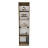 Home Slim Design Bookcase With 5-Tier Shelves, Vertical Freestanding Display Storage, Natural Oak B070P337062