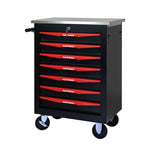 ZUN 7 Drawers Multifunctional Tool Cart with Wheels,Metal Rolling Tool Cart Storage for Garage Workshop W1102P245256