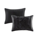 7 Piece Tufted Comforter Set Black Queen B03596935