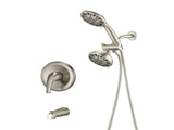 Shower System with Tub Spout Rain Shower Tub Set, High Pressure Dual 2 in 1 Shower Combo Faucet with W121946402
