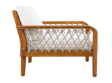 Outdoor Acacia Wood Club Chair with Handwoven Rope, Teak Finish N768P363953T