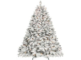 Artificial 5ft Flocked Christmas Tree with 600 PVC Branch Tips, Pine cone*27pcs, 300L warm white 07845419