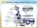 63*65*82cm Short Oxford Cloth Silver White Aluminum Tube Bearing 100kg Beach 13257438
