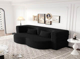 Modern Floor Sofa with 2 Pillows,Convertible Teddy Fabric Foam-Filled Sleeper Sofa Bed,15" Full Size 99571556