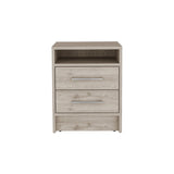 Eter Nightstand , End Table, Side Table Superior Top, Two Drawers -Light Gray B07091862