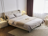 Full Size Velvet Bed Frame with Charging Station and Storage Shelf, Upholstered Platform Bed with 98843546