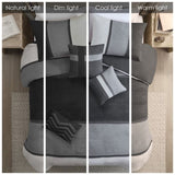 7 Piece Faux Suede Comforter Set Black King B03597216