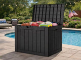 30 Gallon Outdoor Storage Box, Weatherproof Lockable Resin Deck Box for Patio Furniture, Pool 70798390
