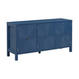 U_STYLE Sideboard with Curved Swirl Patterned Doors and Artistic Three-Door Design,Suitable for N711P178411V
