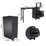 Portable Nail Art Table w/ LED Mirror, Bluetooth, Lockable Drawers, Telescopic Pole - Folding W2700P303415