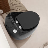 1-Piece 1.28 GPF Single Flush Egg Shape Toilet in Glossy Black W2973P301480