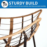 9.7Ibs Ultra-Plush Rattan Rocking Chair With Anti-Tip Design, 450LB Capacity Rattan Lounge Chair for W2887P271800