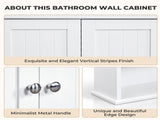 Bathroom Wall Cabinet with Vertical-Slatted MDF Doors and Painted Finish 22.13*5.12*23.03in White 34148523