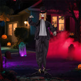 7.2ft Life-Size Animated Halloween Groom Prop - Formal Suit, Sound-Activated 47204908