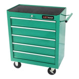 ZUN 5 Drawer Tool Chest, Tool Storage Cabinet for Garage Storage with 4 Wheels and Locking System, GREEN W1102126228