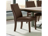 Set of 2 Fabric Upholstered Dining Chairs, Chocolate B016P223109