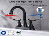 2-Handle 4-Inch Oil Rubbed Bronze Bathroom Faucet, Bathroom Vanity Sink Faucets with Pop-up Drain 95553144