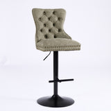 A&A Furniture,Aged and Retro PU Swivel Barstools Adjusatble Seat Height from 26-33 Inch, Modern Bar W1143P195202