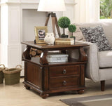 Walnut 2-Drawer End Table B062P209058